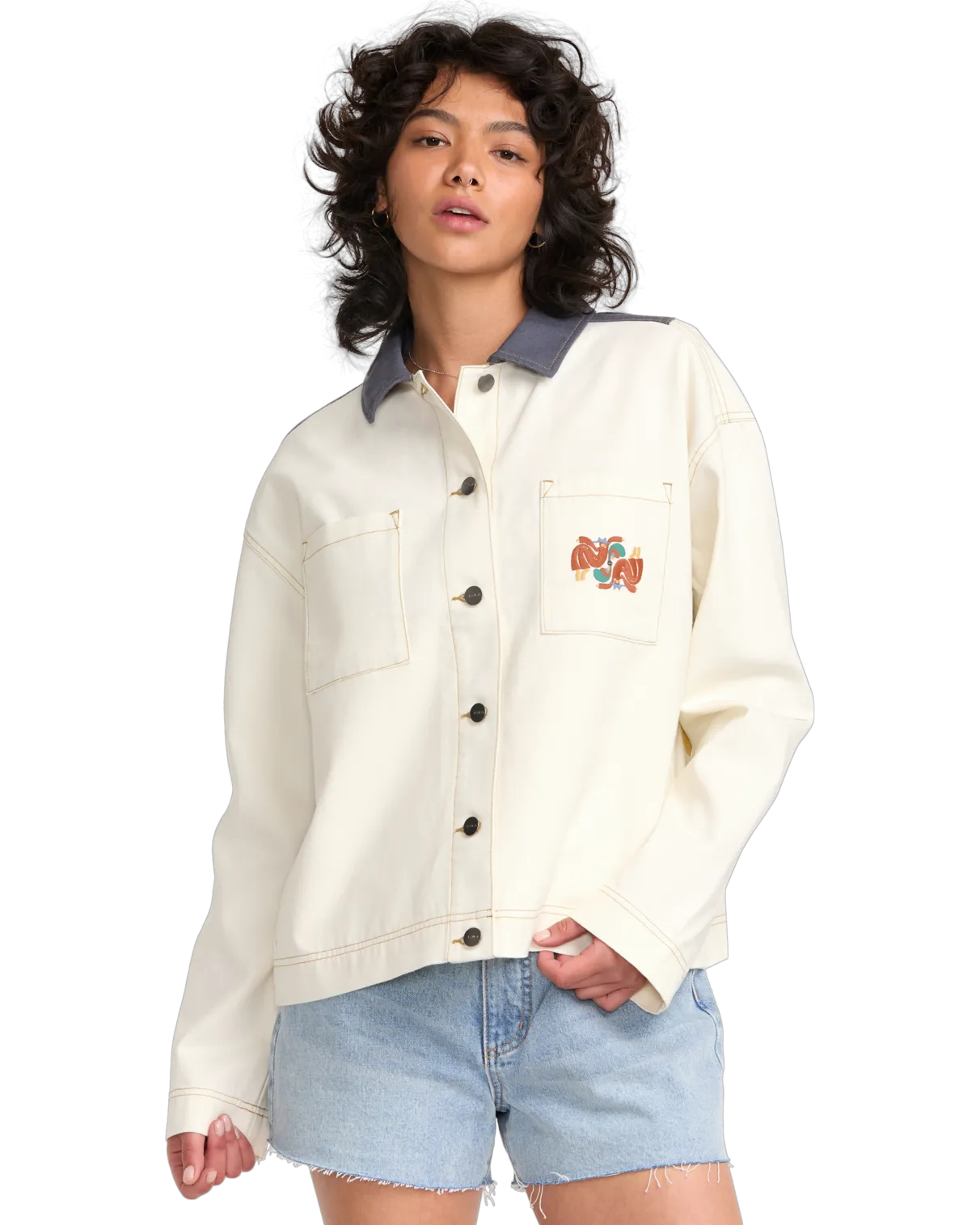 Lauryn Alvarez Shacket in Natural