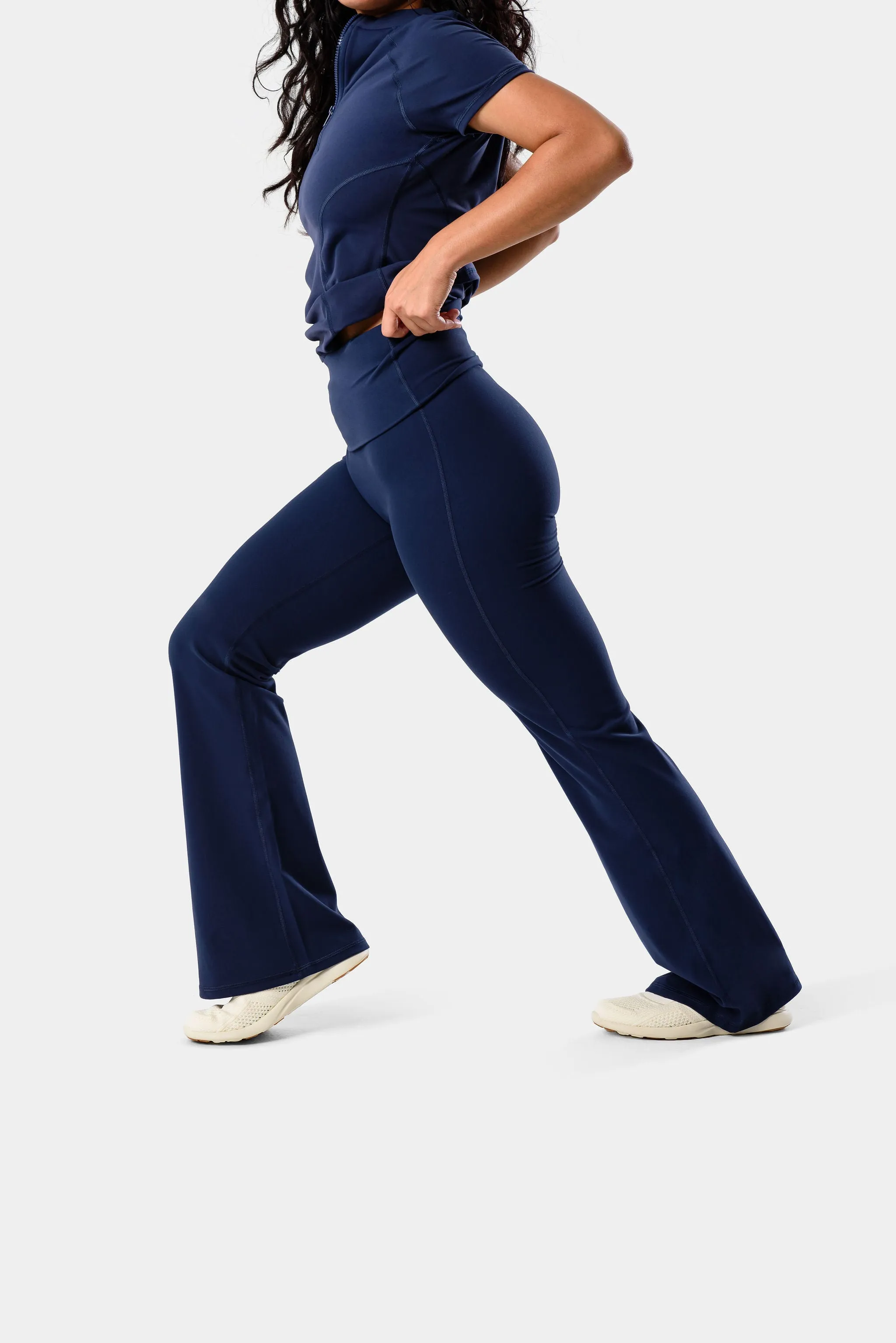 Lavada Fold Flared Leggings 31" - Dark Iris