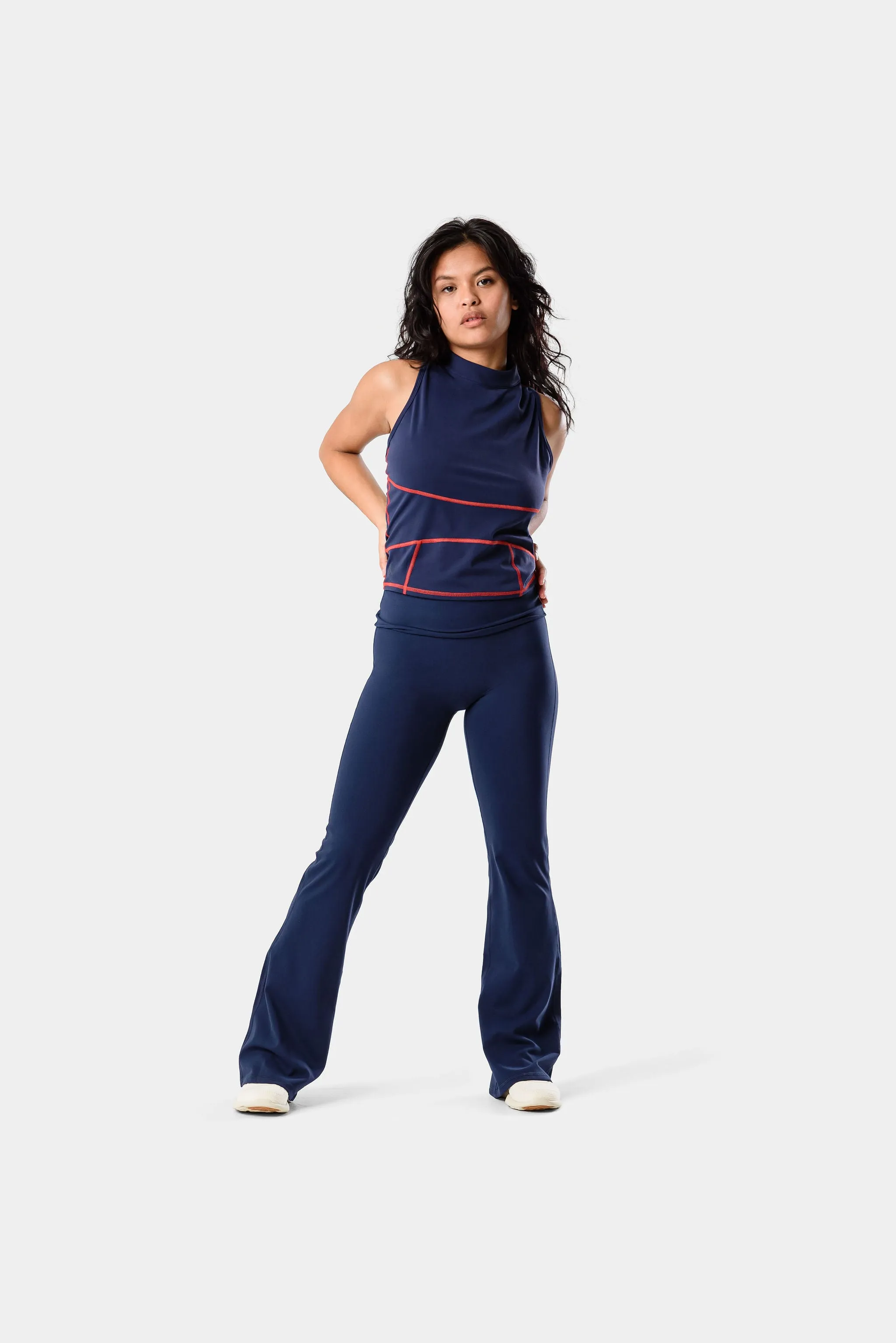 Lavada Fold Flared Leggings 31" - Dark Iris