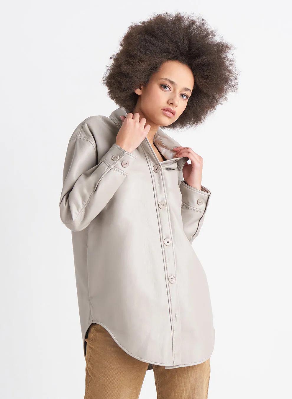 Leah Leather Shacket