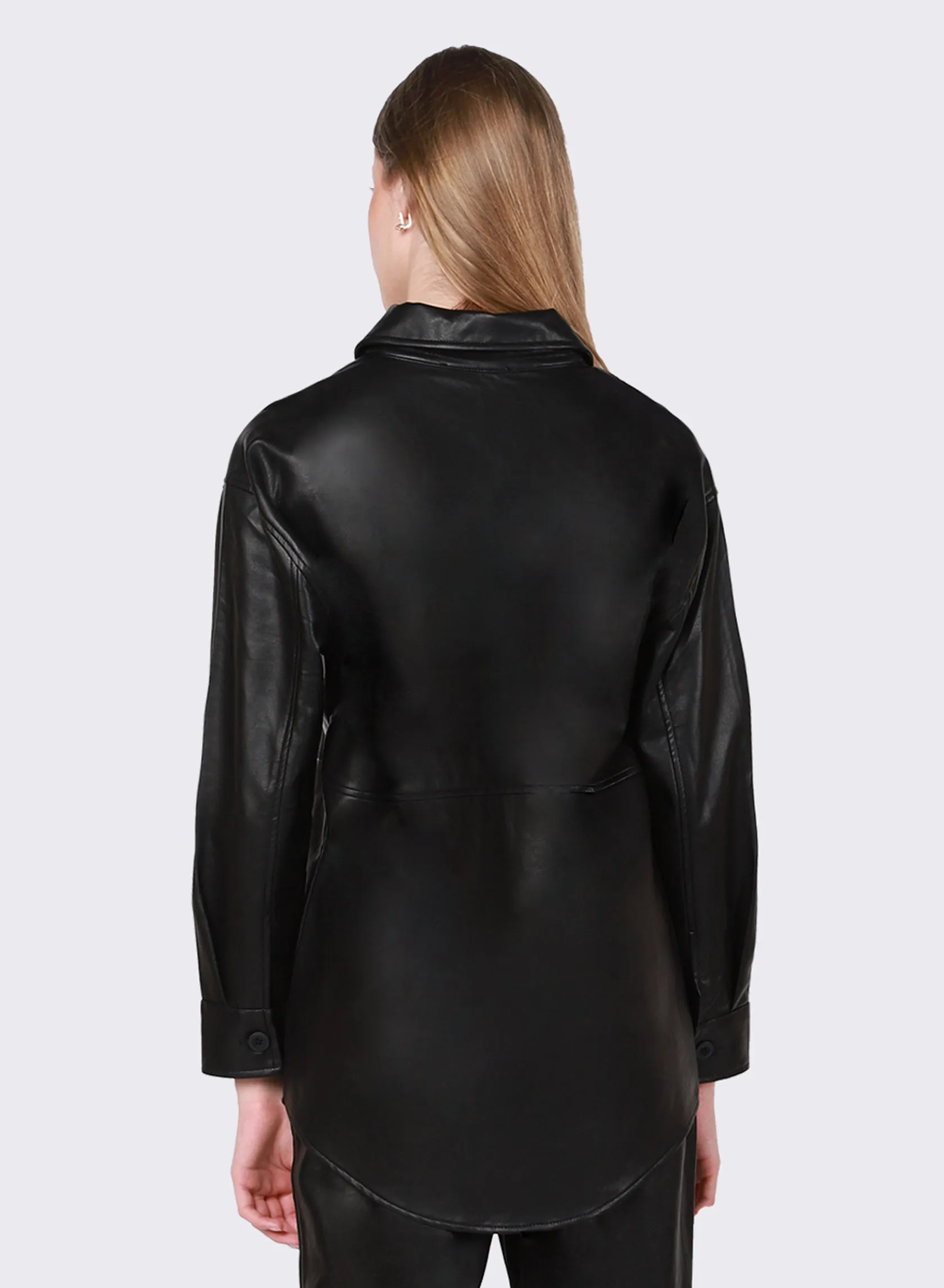Leah Leather Shacket