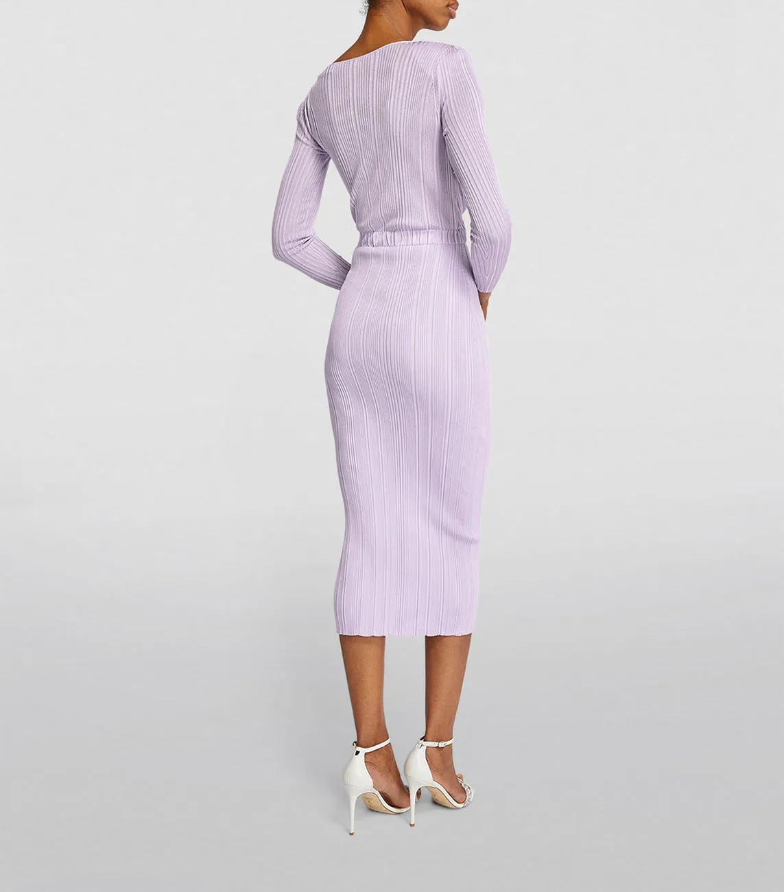 LILAC KNIT MIDI DRESS