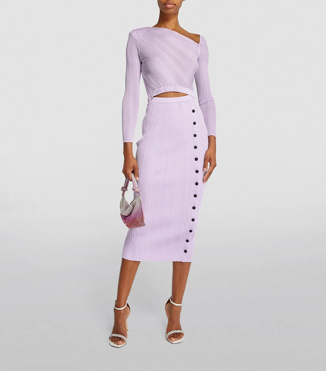 LILAC KNIT MIDI DRESS