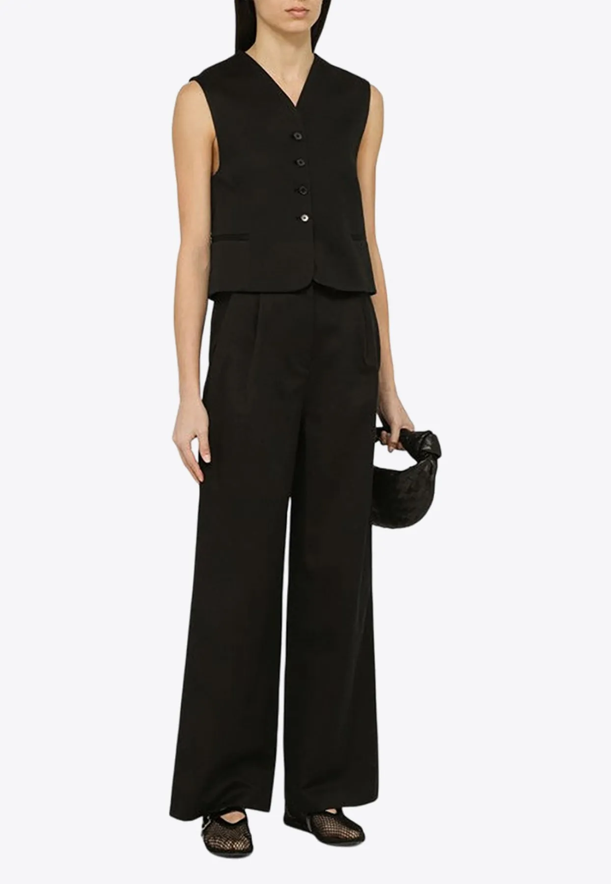 Linen-Blend Wide-Leg Pants