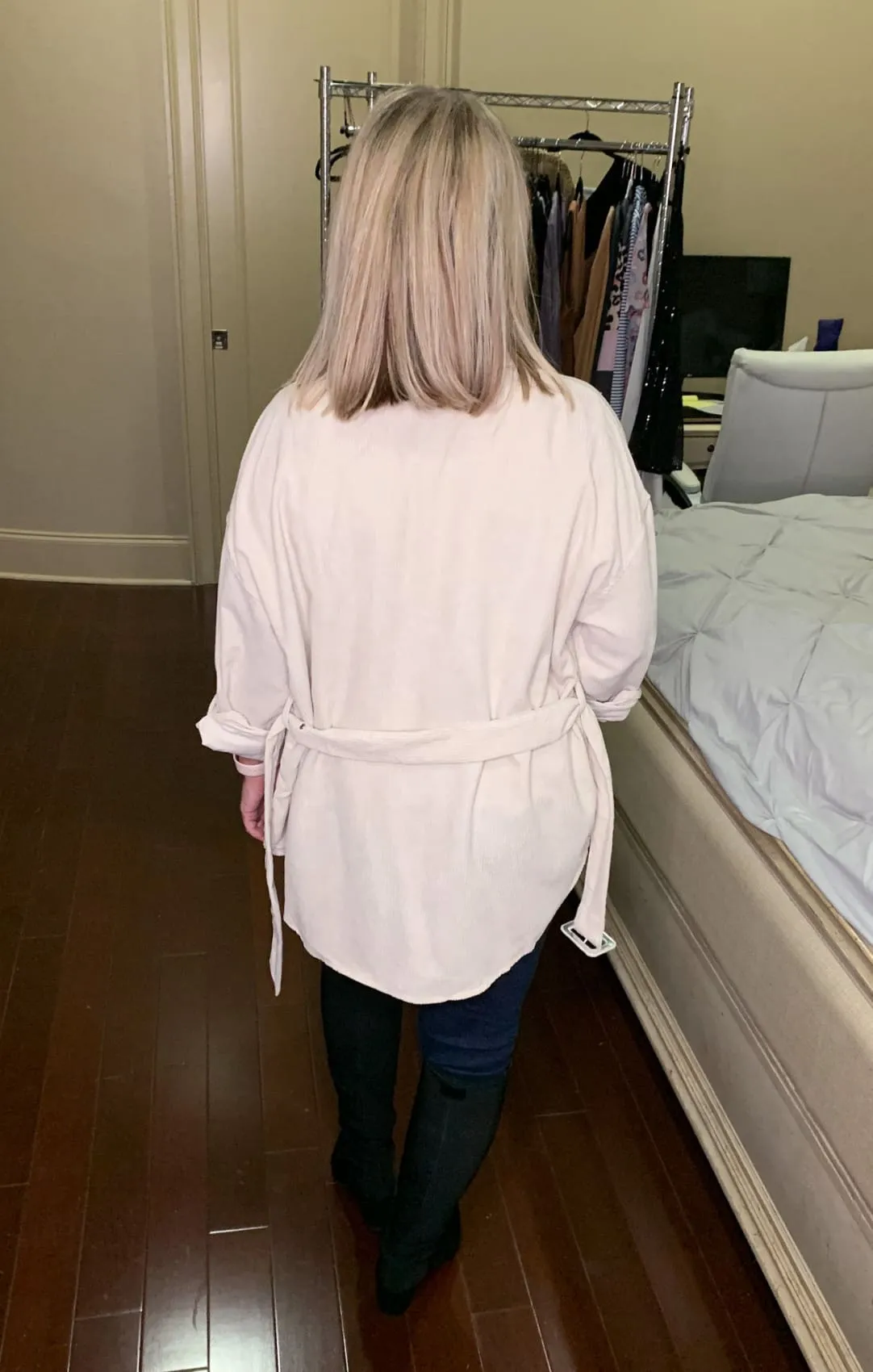 Longline Snap-Front Corduroy Shacket