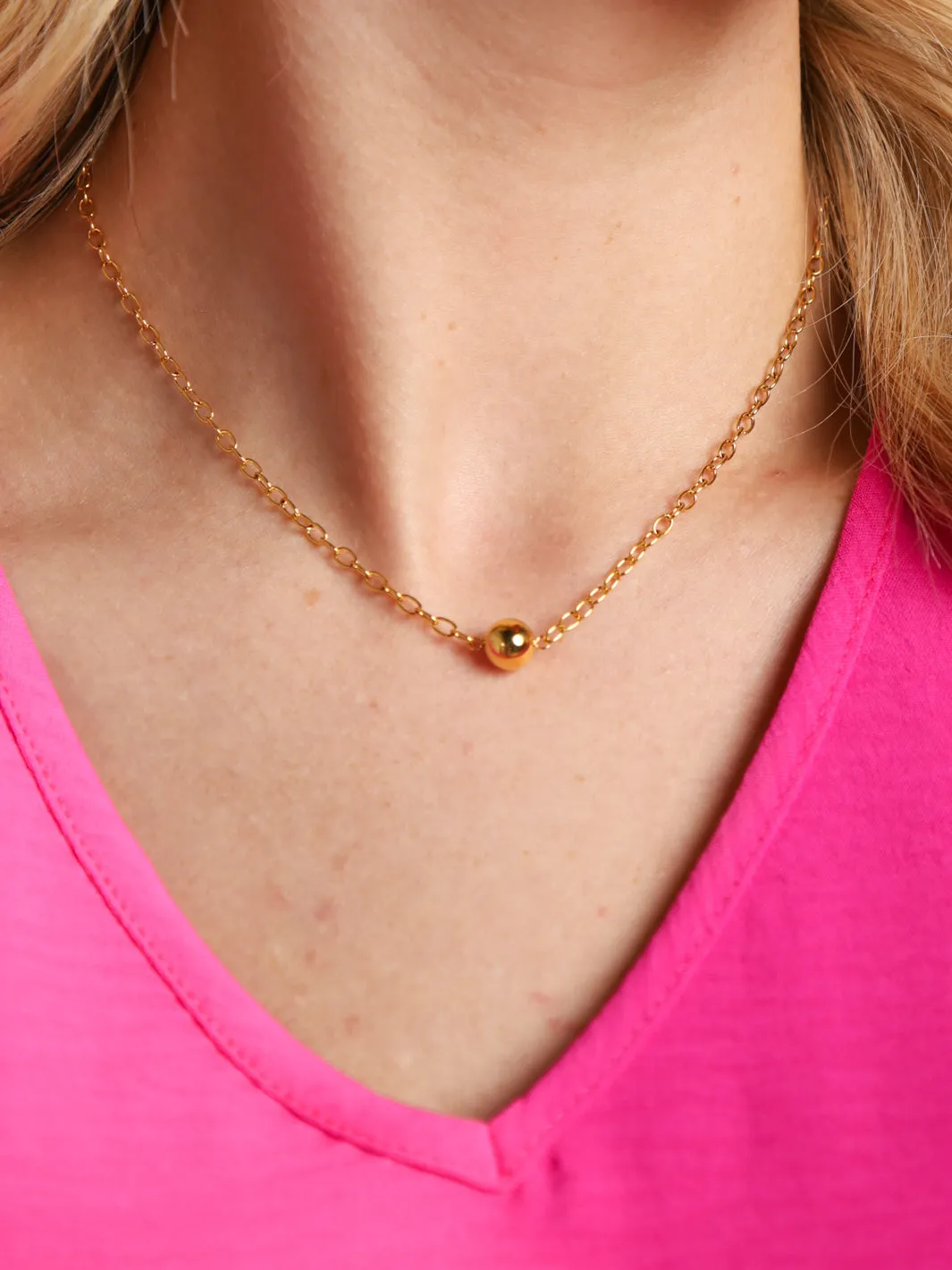 LORETTA Gold Bead Necklace