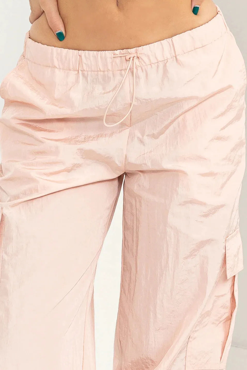 Low Rise Parachute Cargo Pants