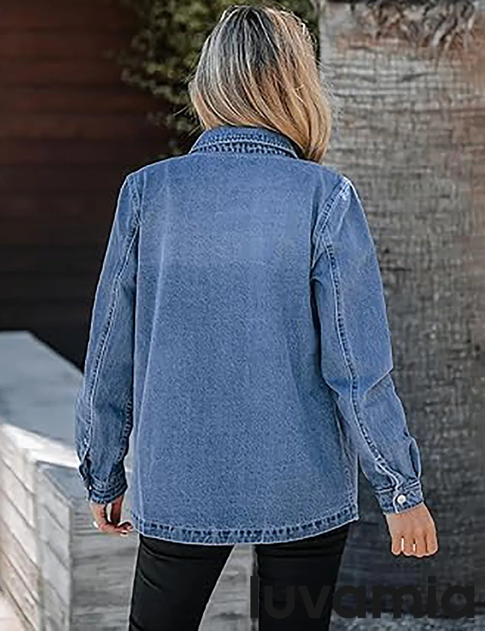luvamia 2025 Jean Jackets for Women Fashion Oversized Button Down Denim Jacket Western Fall Shacket Jacket with Pockets