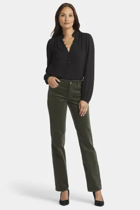 Marilyn Straight Corduroy Trouser Green | Vine Leaf