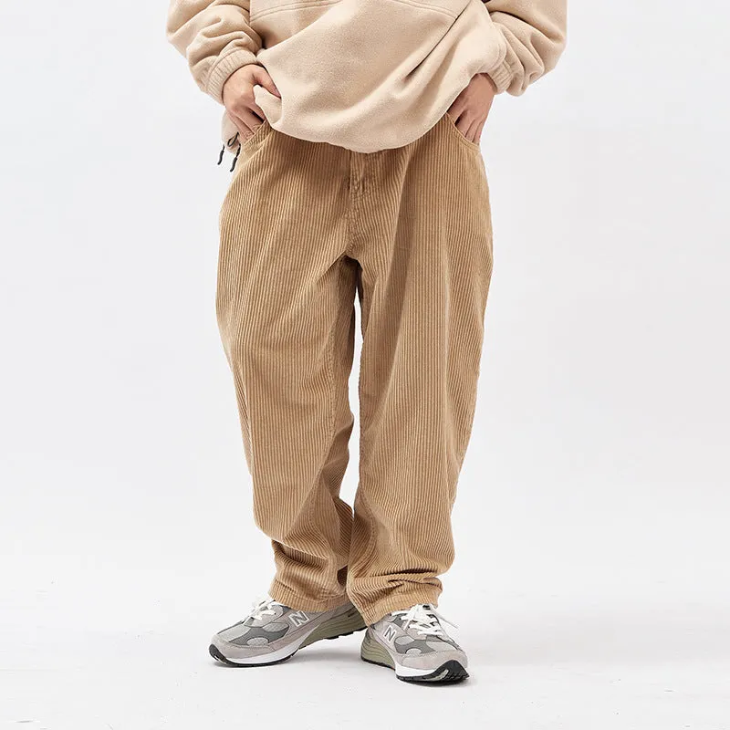 Mens Corduroy Pants Autumn Winter Japanese Retro Straight Men's Business Shirt Casual Pants