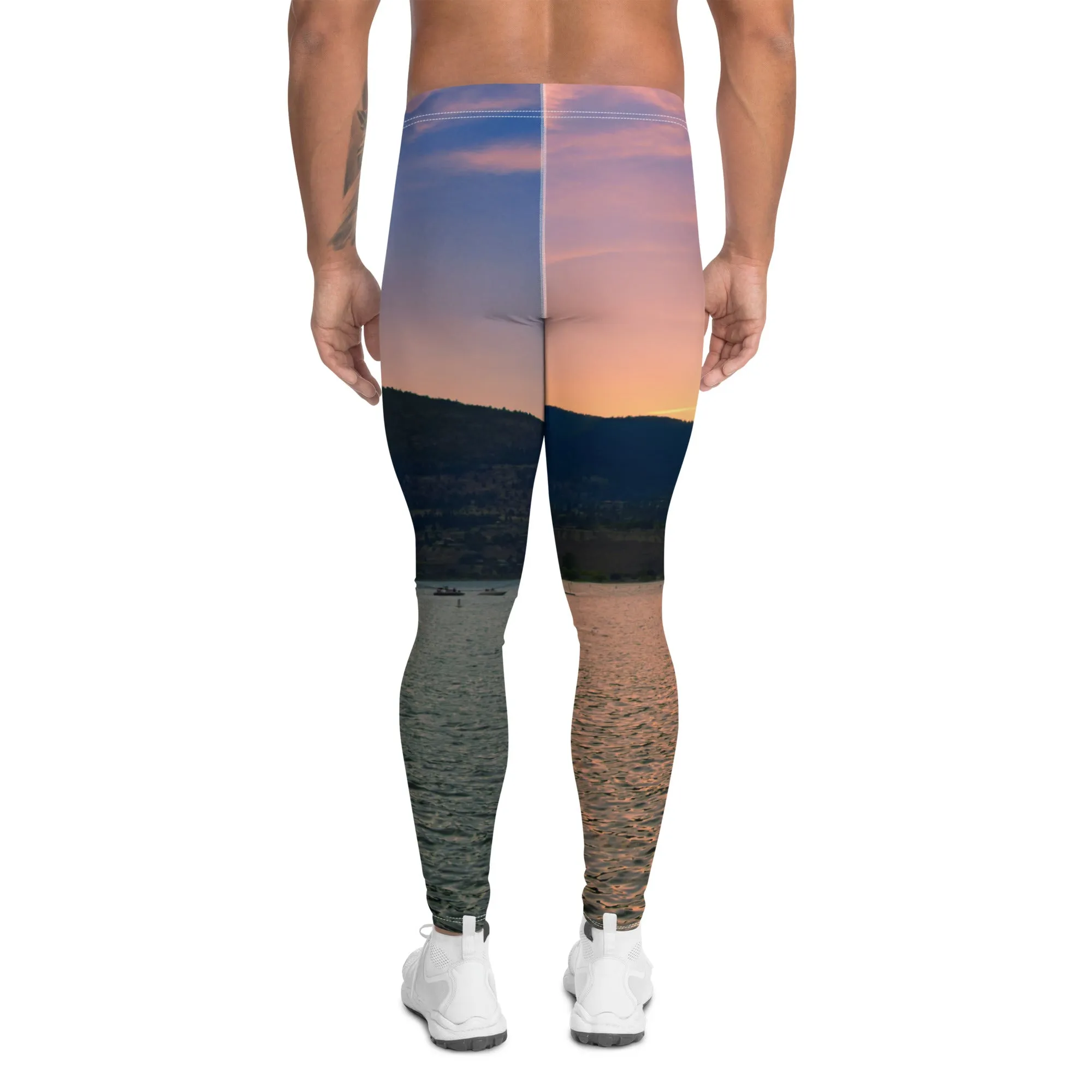Men's Leggings - Penticton Okanagan Lake Sunset