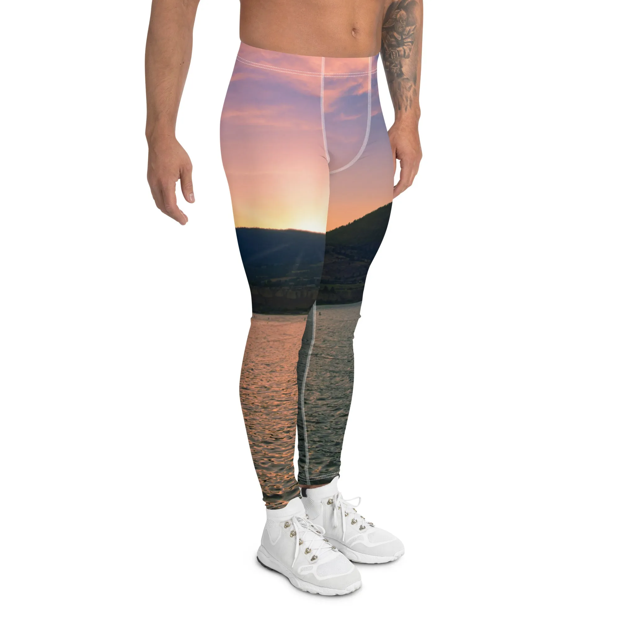 Men's Leggings - Penticton Okanagan Lake Sunset