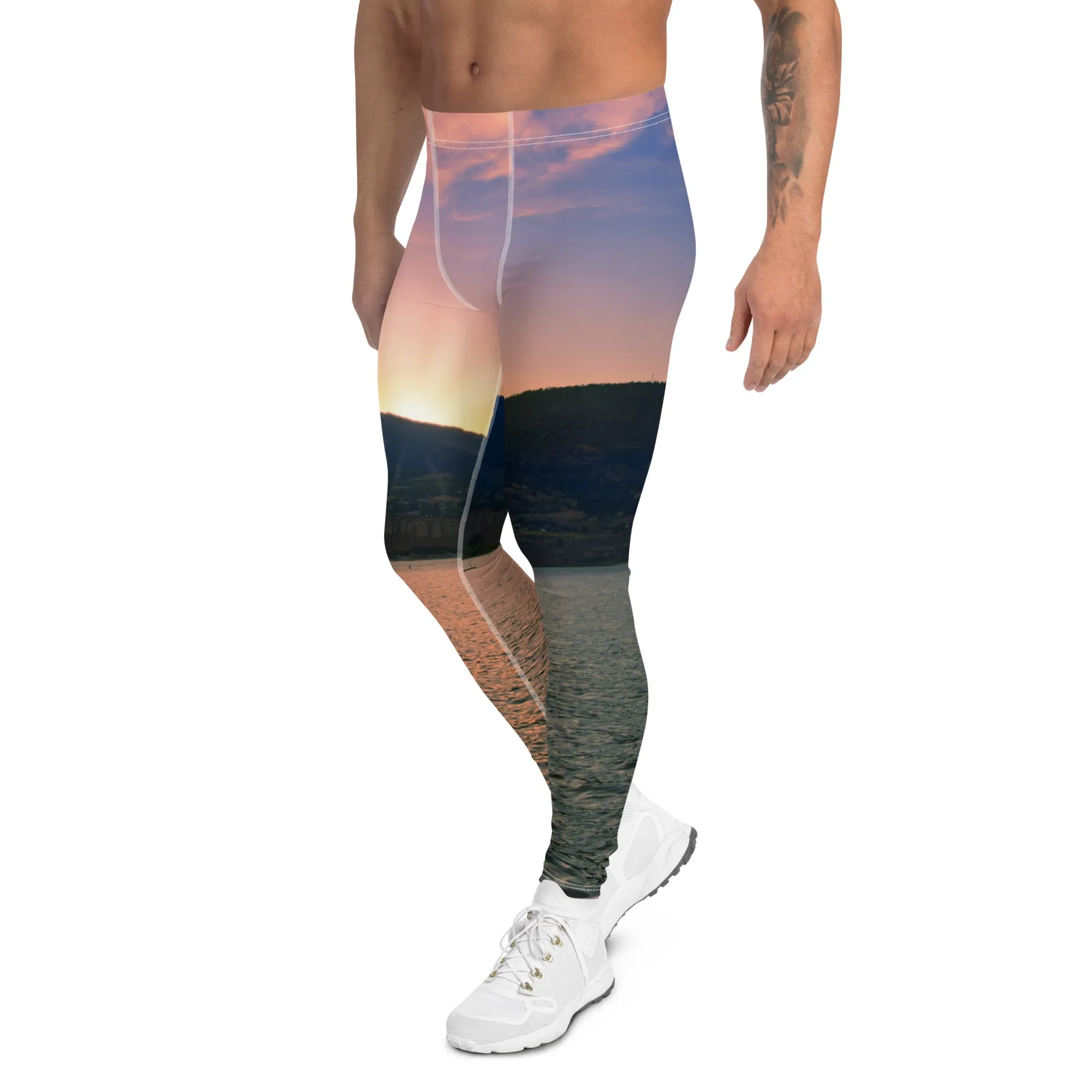 Men's Leggings - Penticton Okanagan Lake Sunset