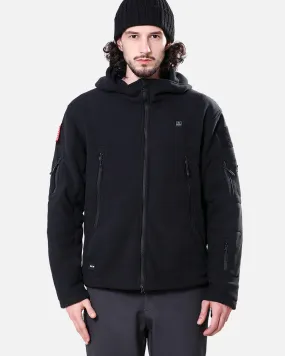 Men's Polar Fleece Heated Jacket With 12V Battery Pack - Black