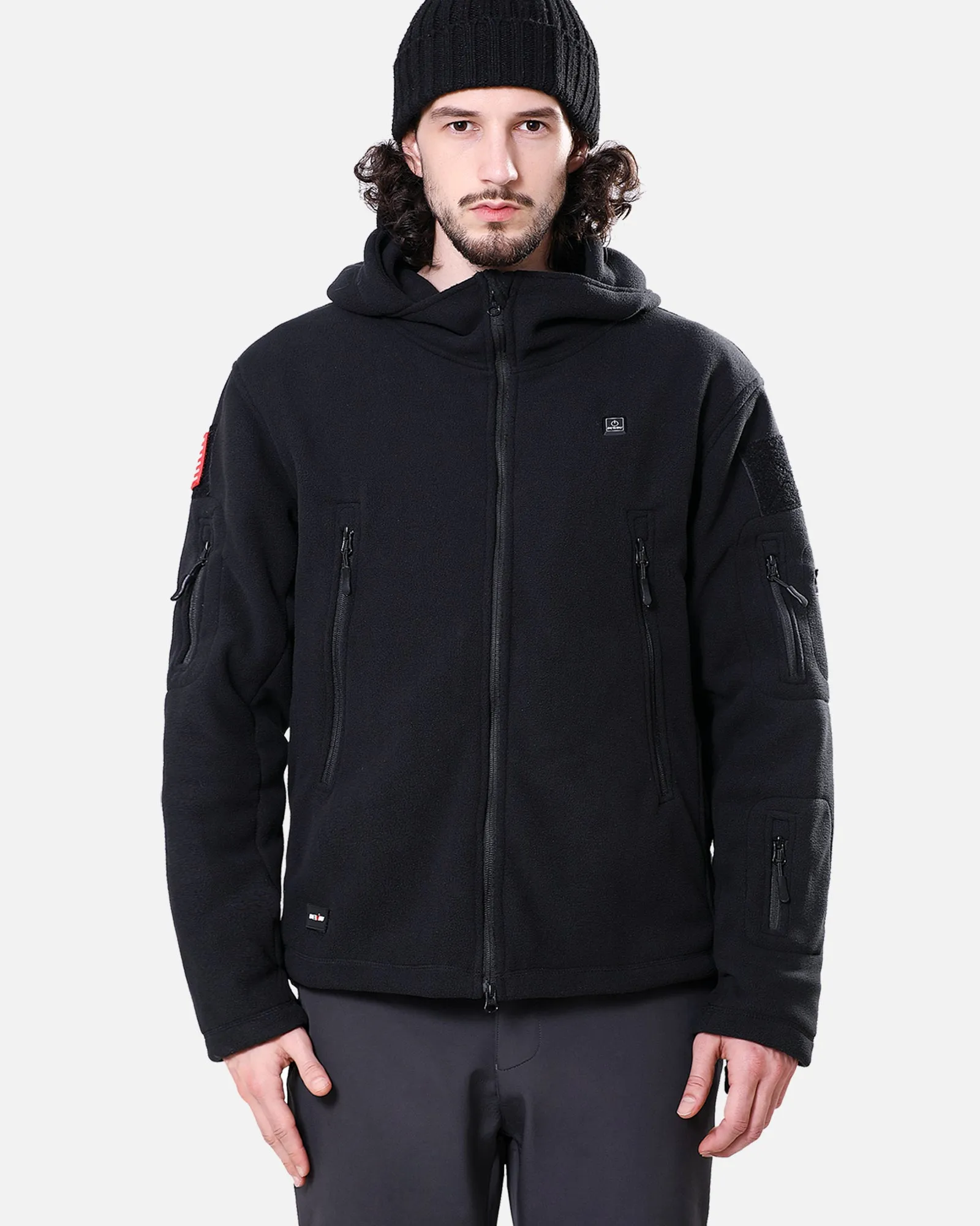 Men's Polar Fleece Heated Jacket With 12V Battery Pack - Black