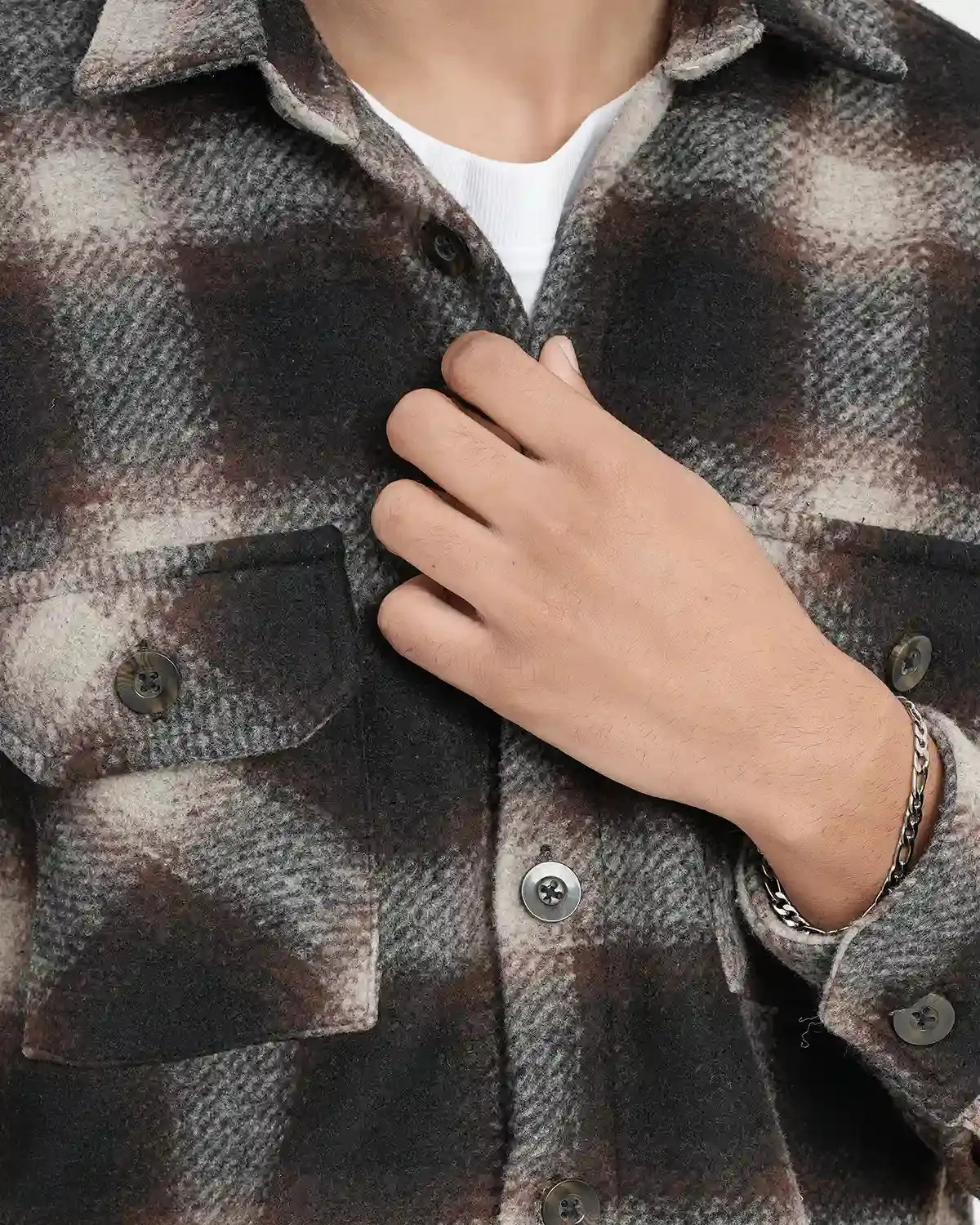 Mens Woolen Flannel Shacket