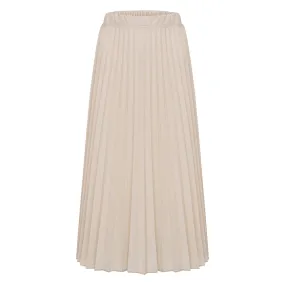 Midi Pleated Skirt - Cream