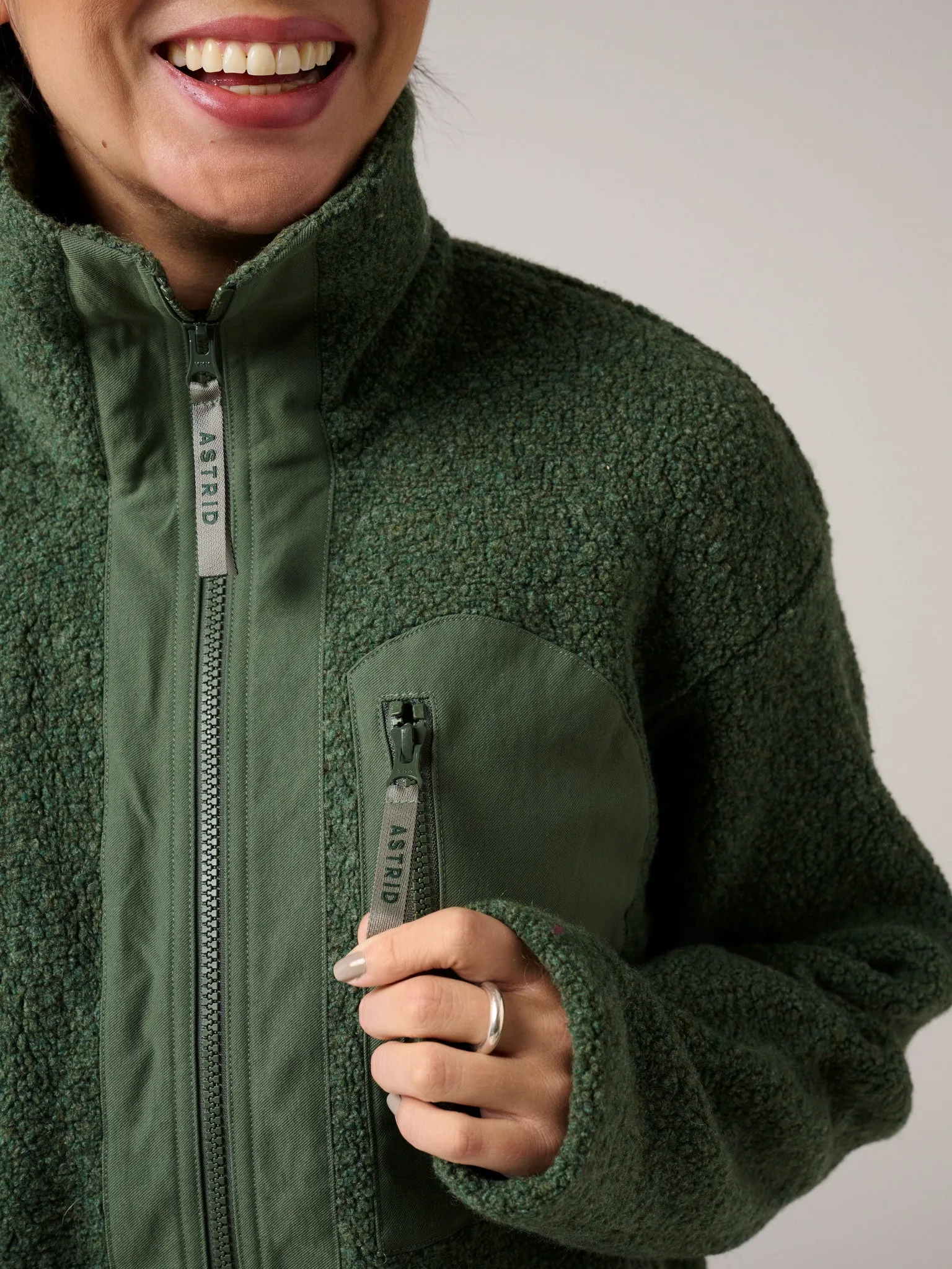 Minna Wool Fleece Jacket Green