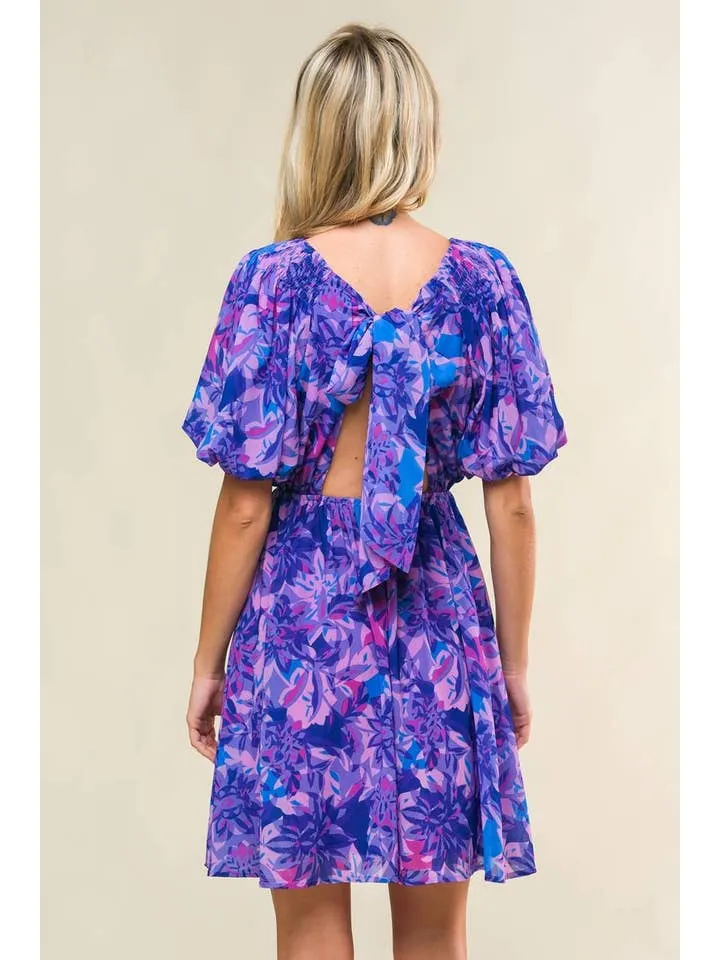 Multi Purple Woven Mini Dress