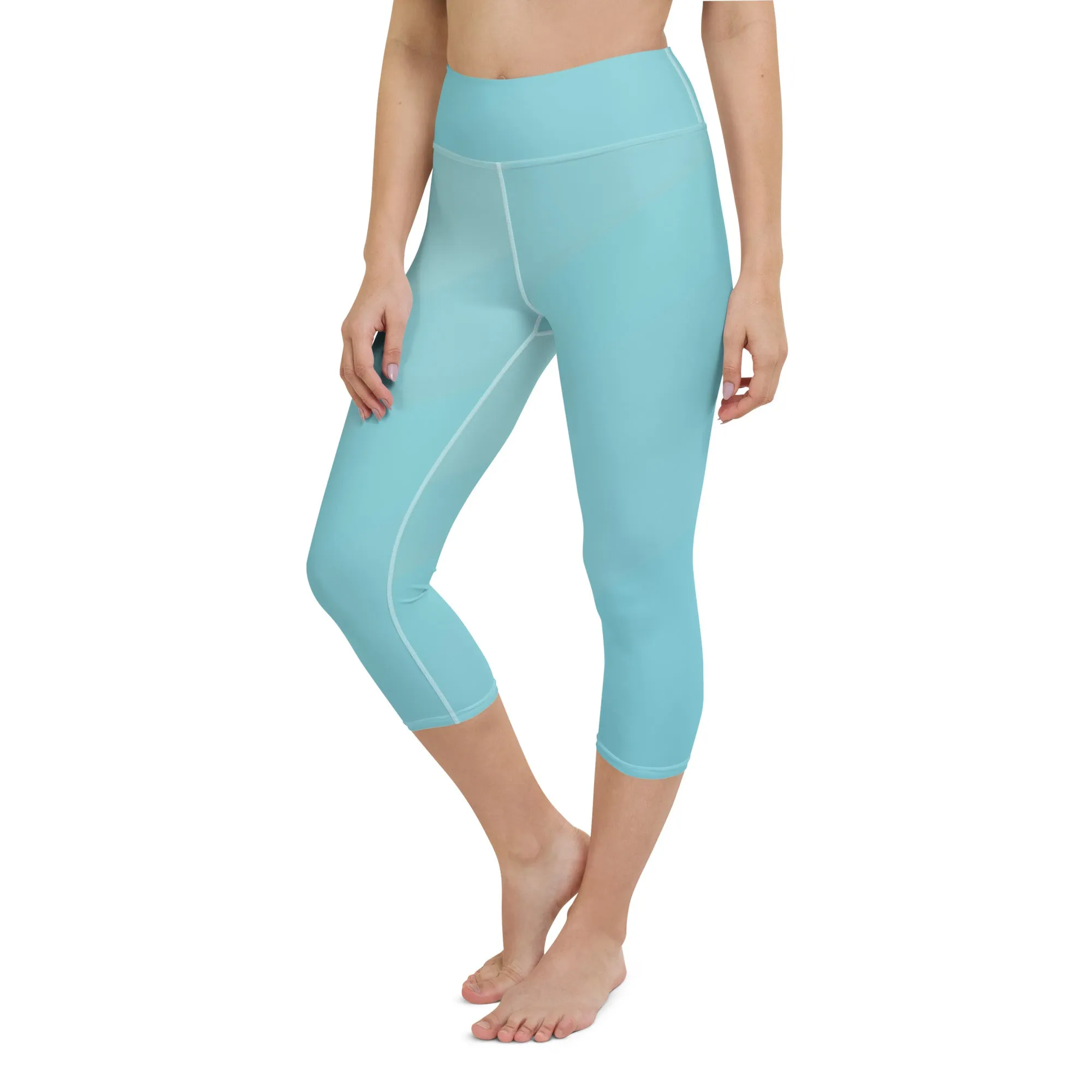 Multi toned Aqua Yoga Capri Leggings | Exercise Capri Leggings, lioness-love