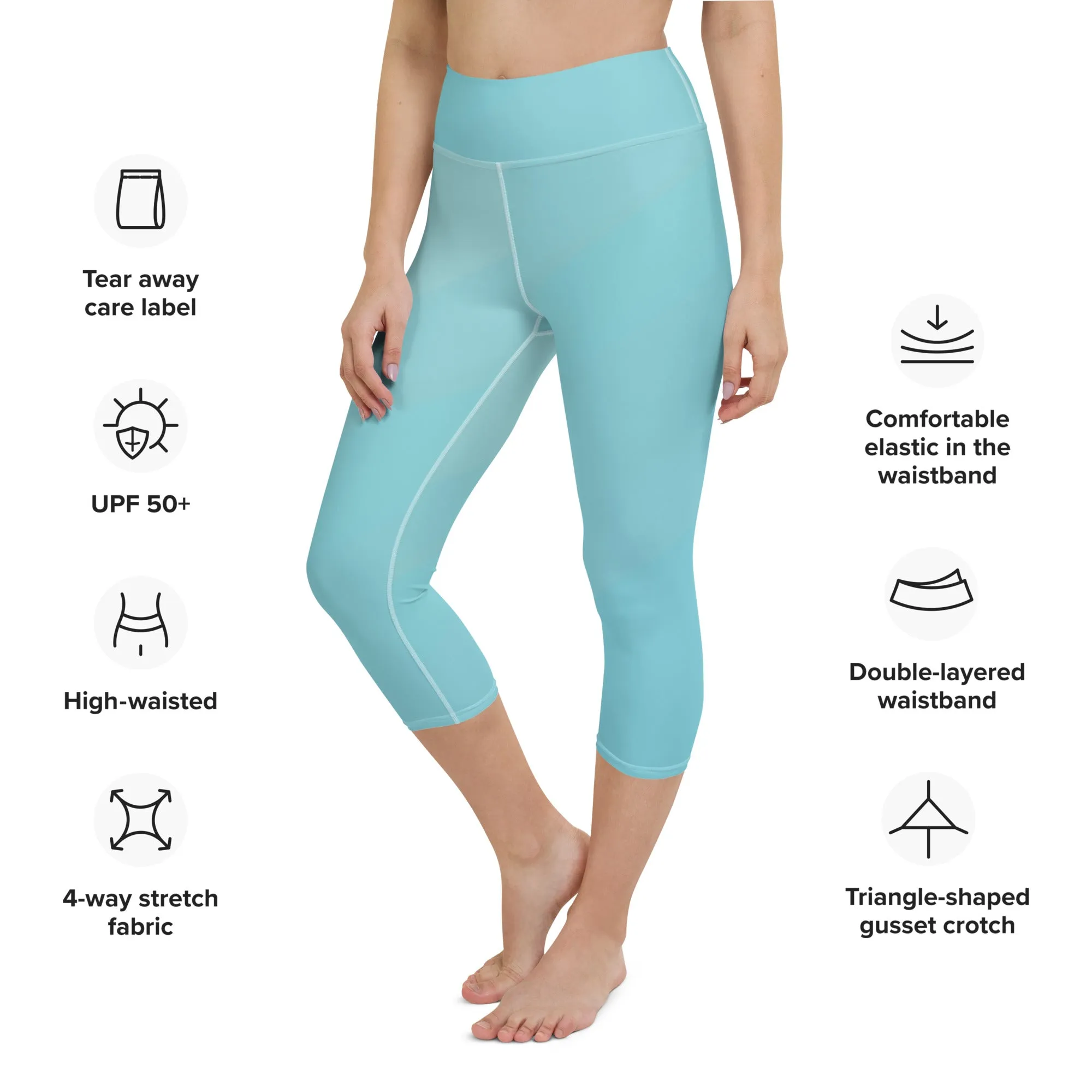 Multi toned Aqua Yoga Capri Leggings | Exercise Capri Leggings, lioness-love