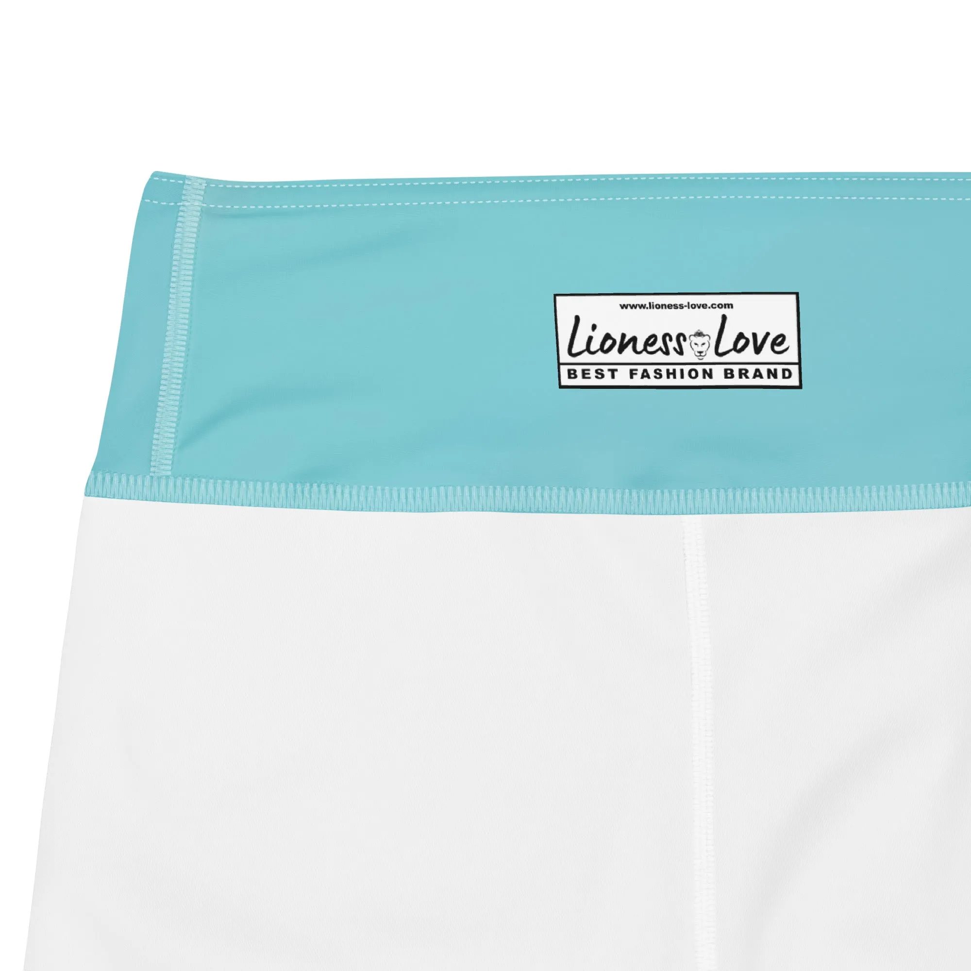Multi toned Aqua Yoga Capri Leggings | Exercise Capri Leggings, lioness-love