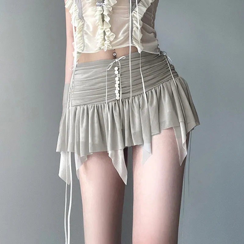 Mylah Pleated Mesh Mini Skirt