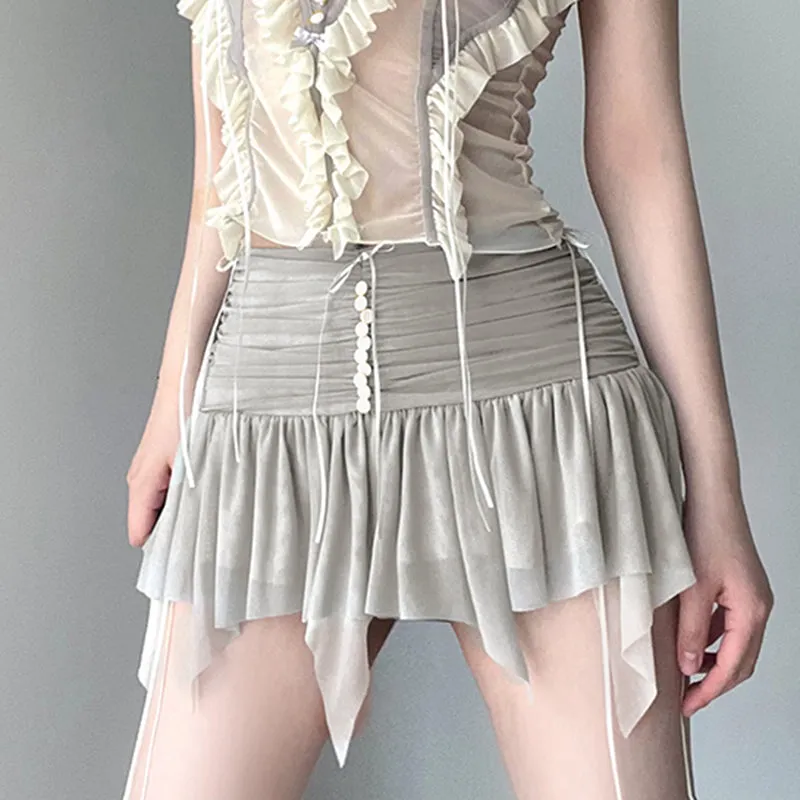 Mylah Pleated Mesh Mini Skirt