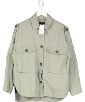 New Look Green Double Pocket Cotton Button Up Shacket UK 8