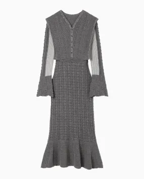 Openwork Pattern Knit Dress