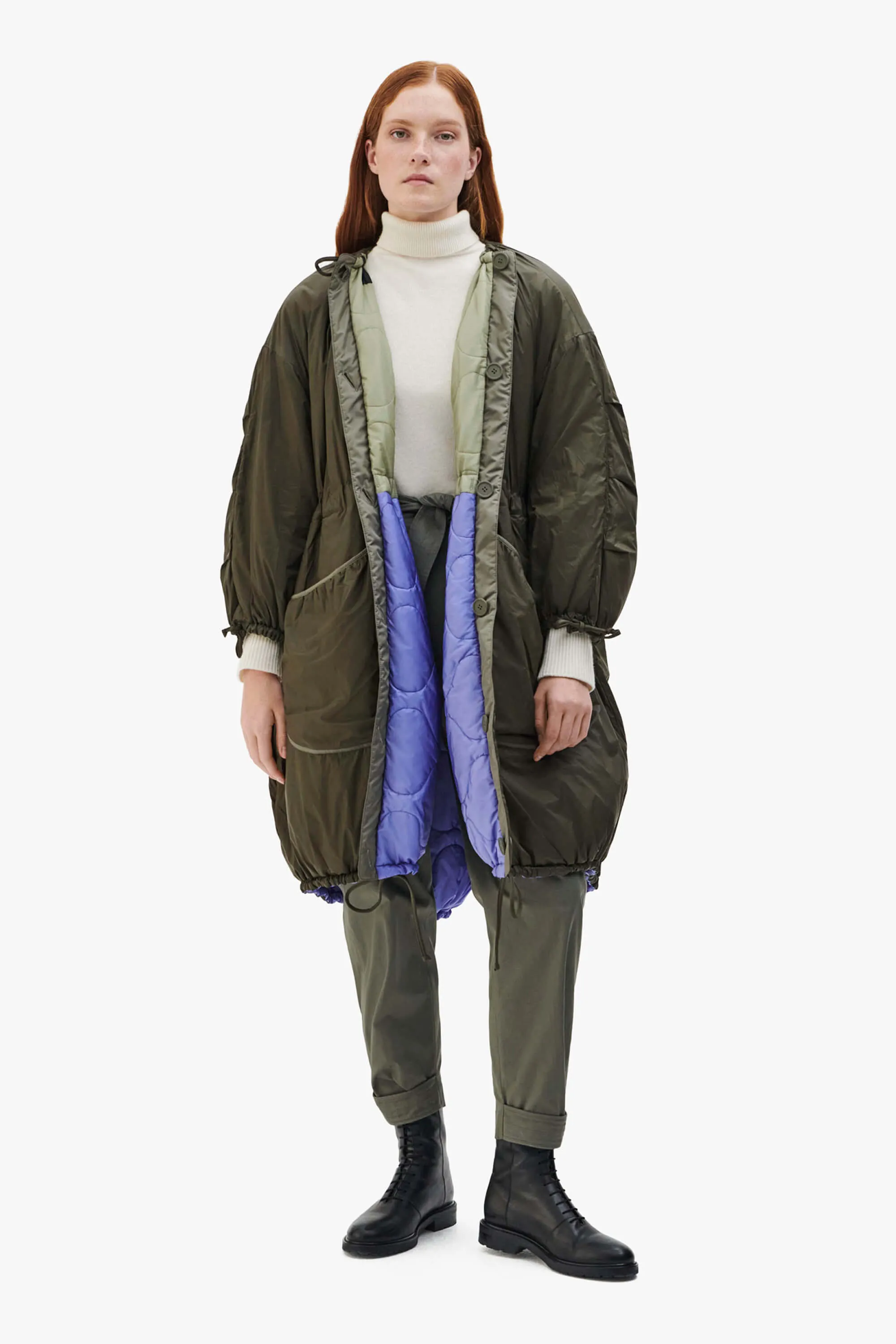 Parachute Quilt Parka - Pale Sage / Dark Olive