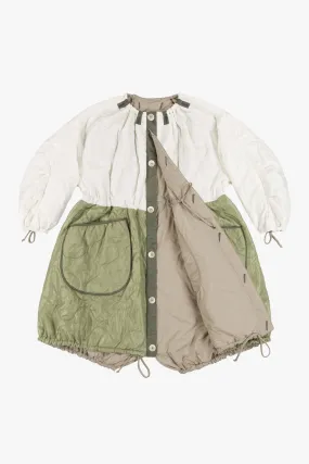 Parachute Quilt Parka - White / Stone