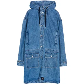 Parka oversize denim bleu