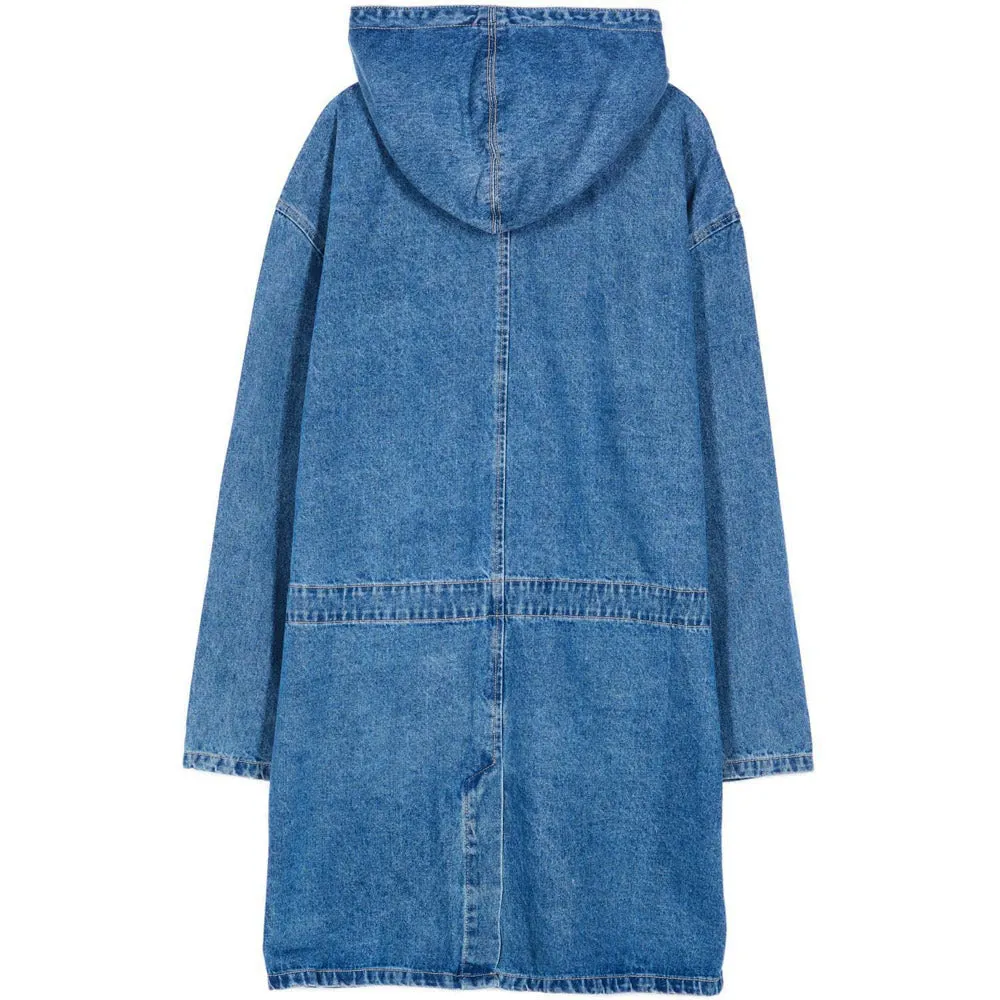Parka oversize denim bleu