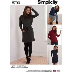 Pattern S8790 Misses  Knit Dresses and Tunics