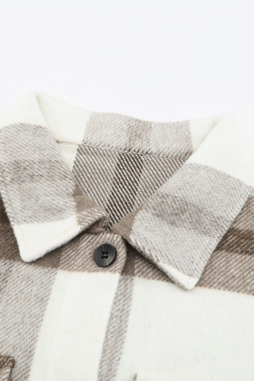 Plaid Print Pocket Women Shacket