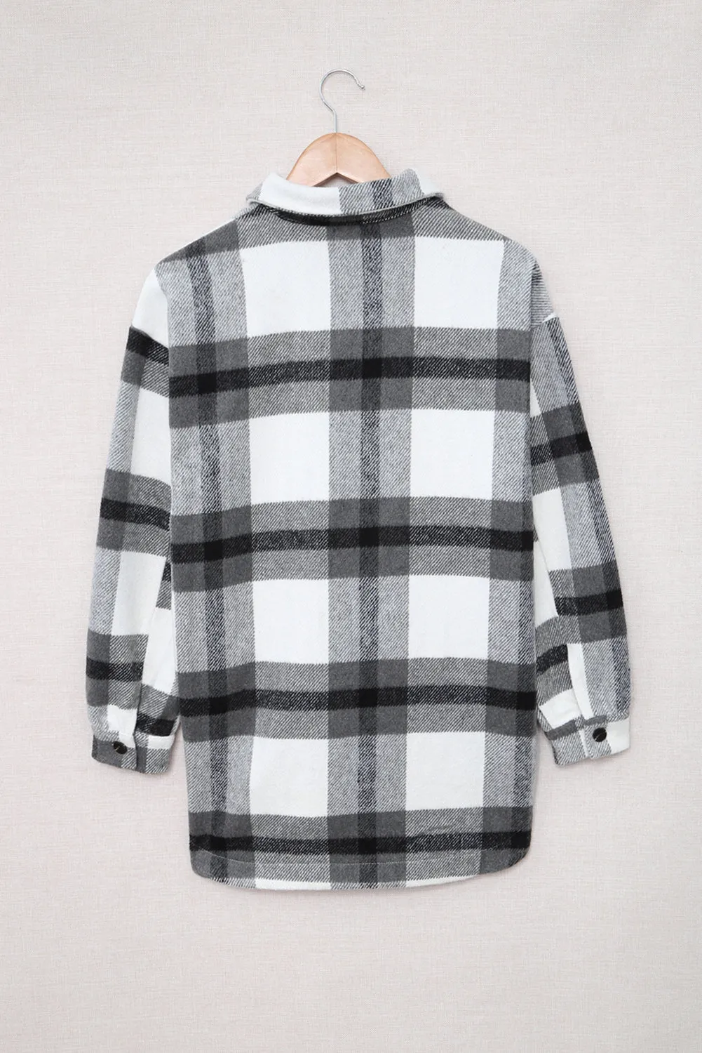 Plaid Print Pocket Women Shacket