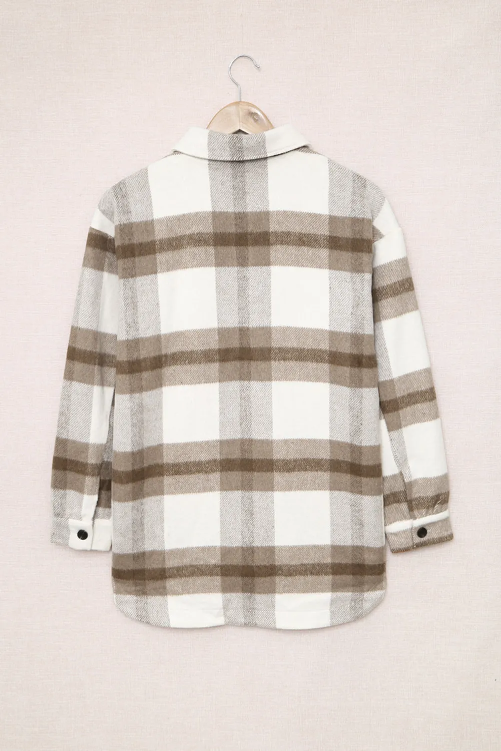Plaid Print Pocket Women Shacket