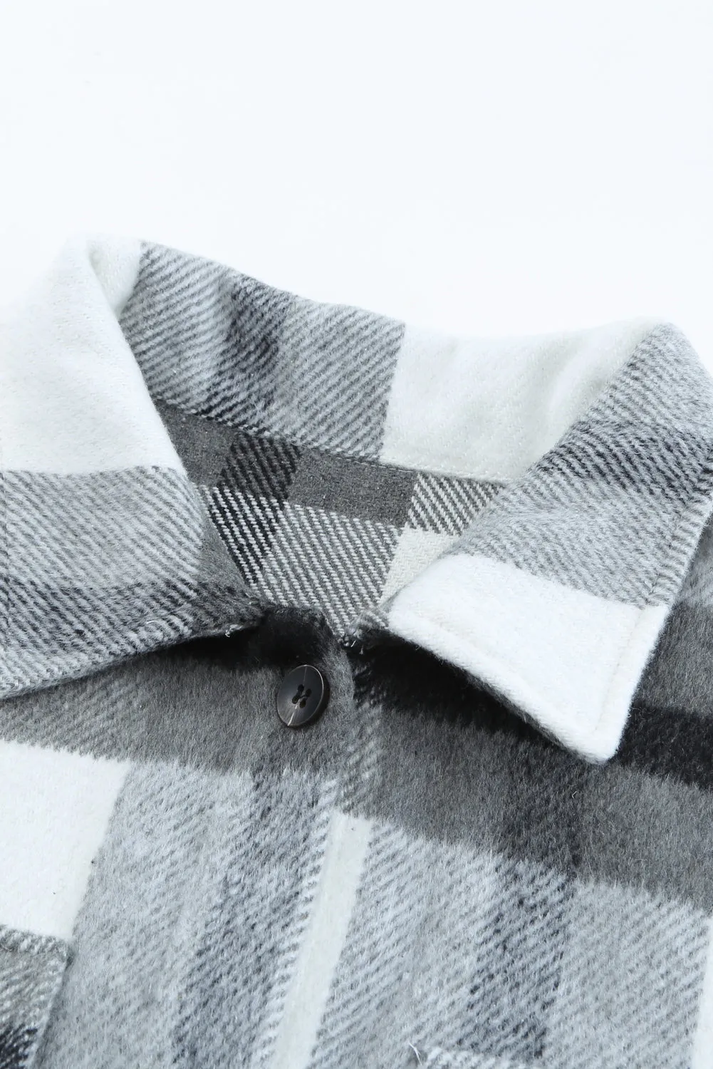 Plaid Print Pocket Women Shacket