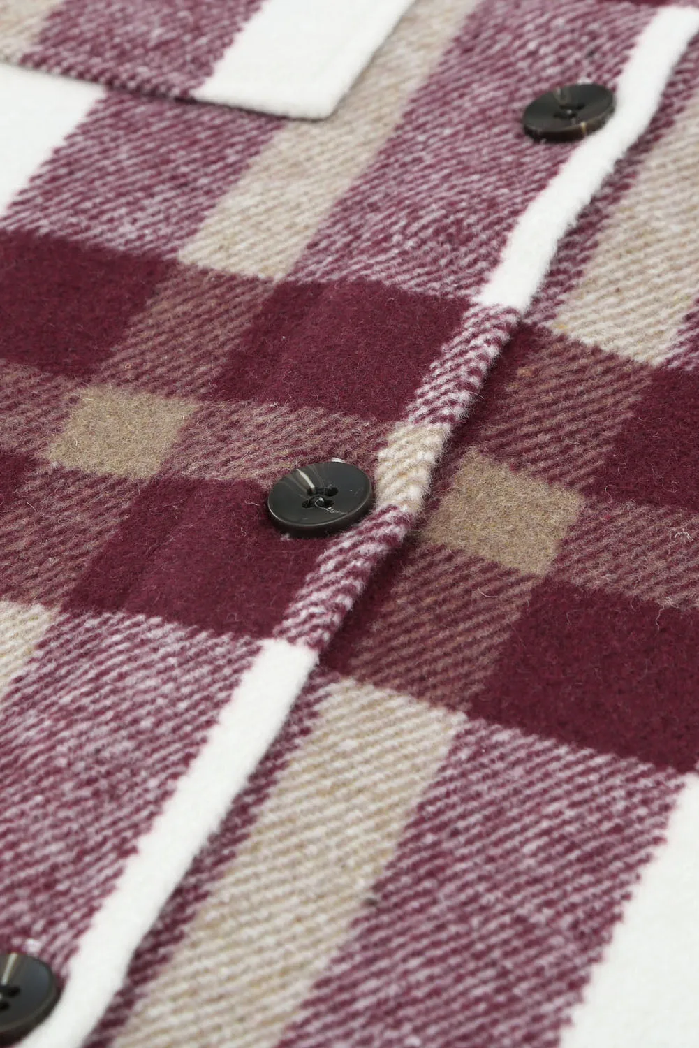 Plaid Print Pocket Women Shacket