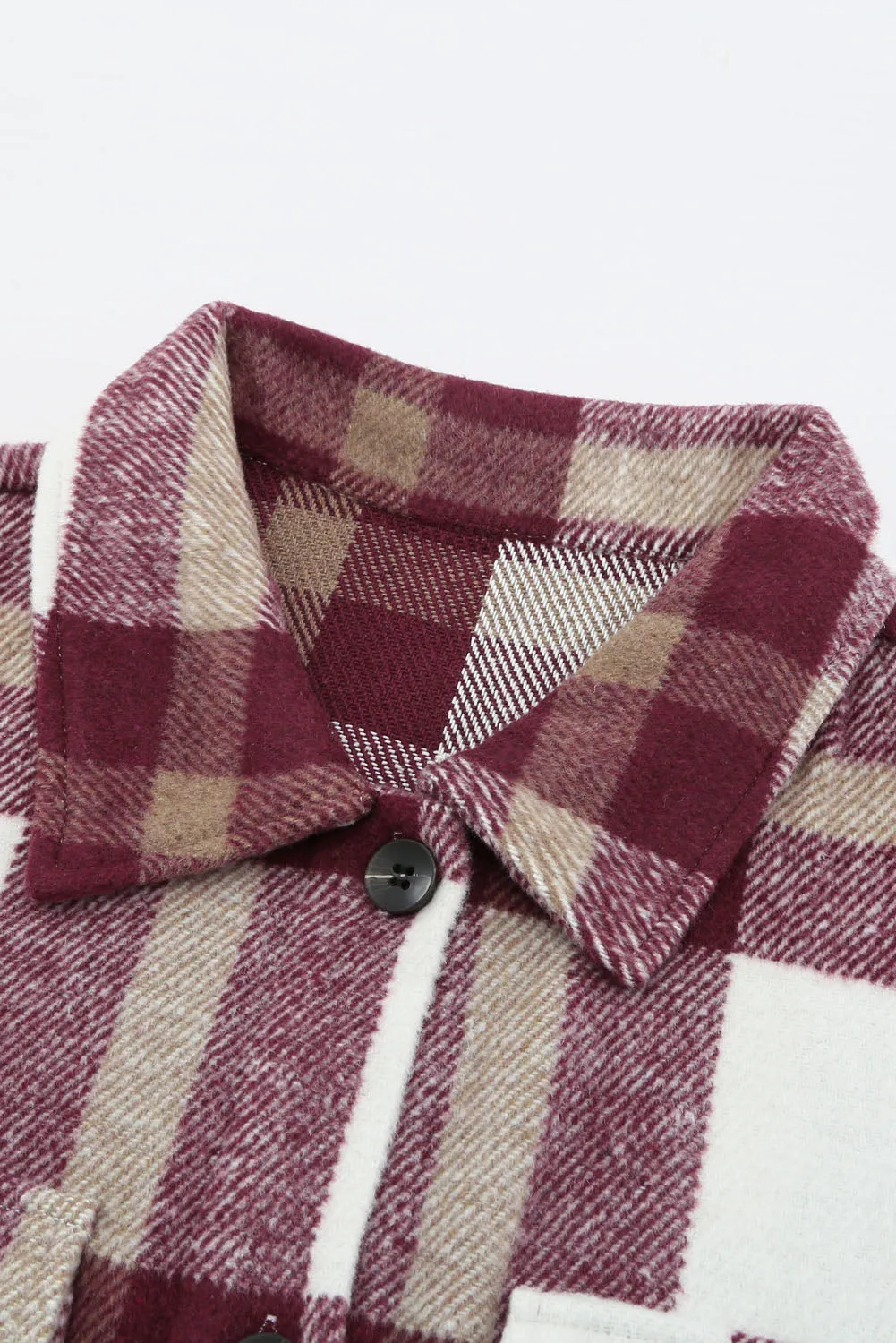 Plaid Print Pocket Women Shacket