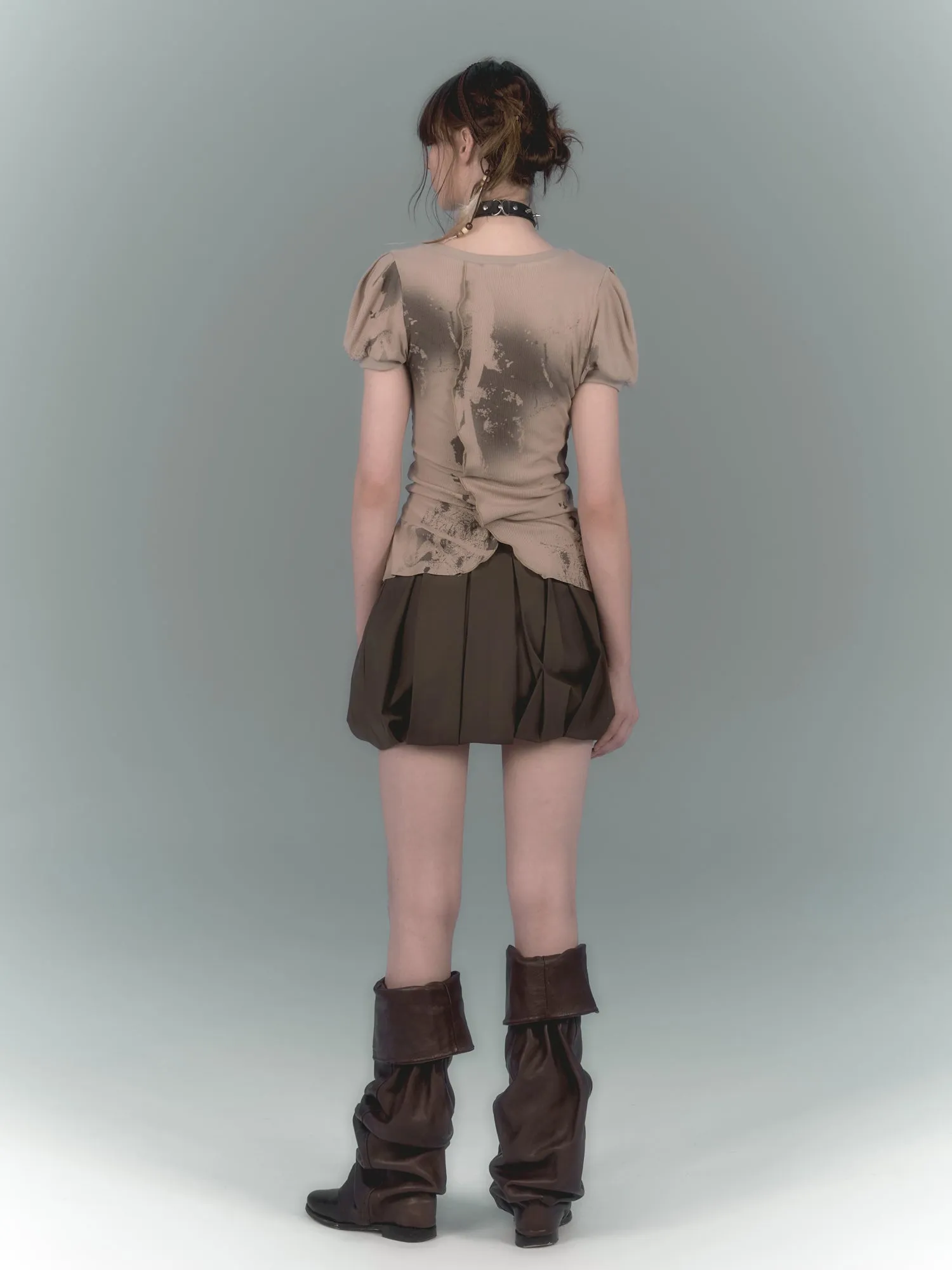 Pleated Lantern Skirt