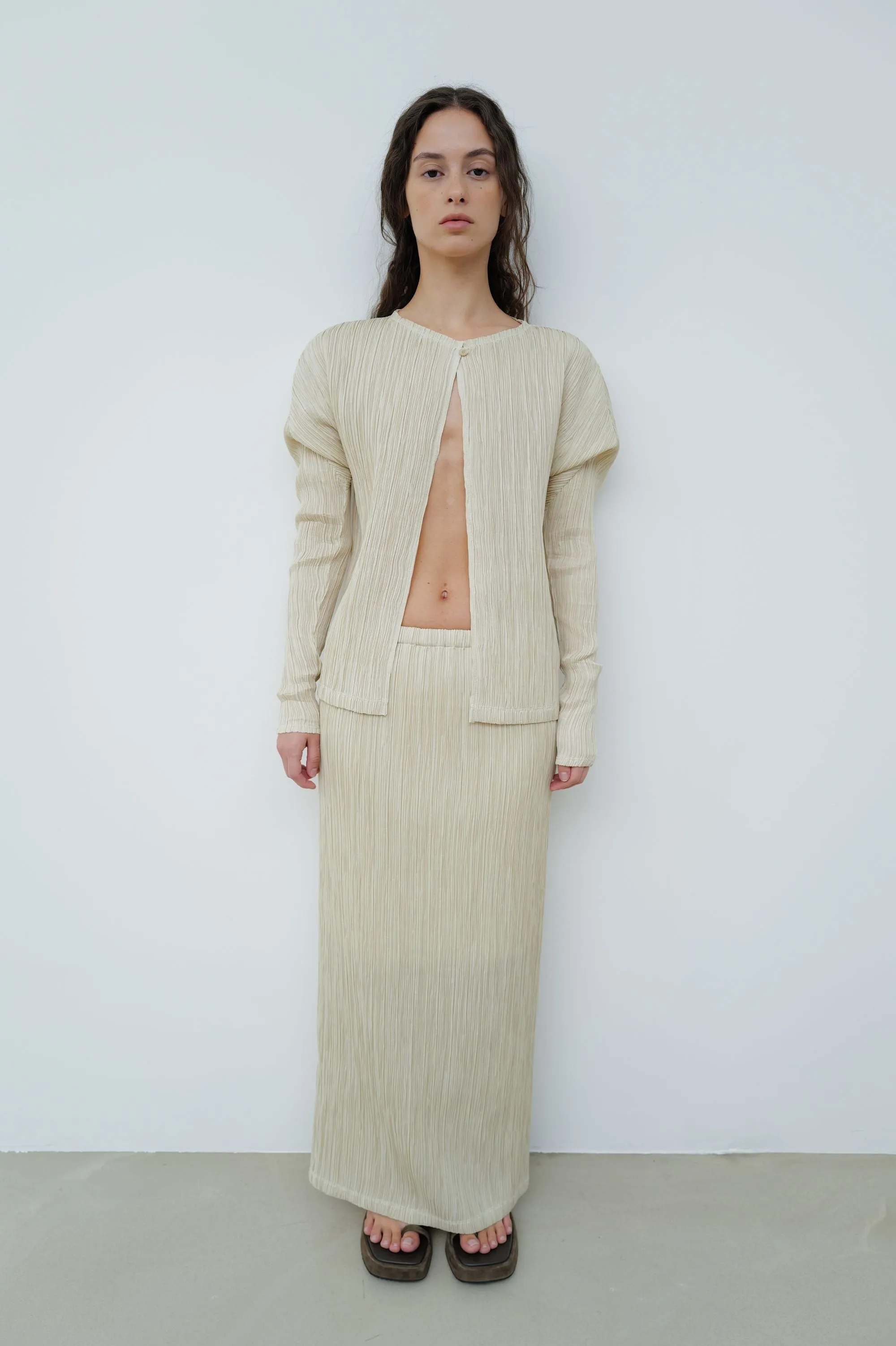 Pleated Midi Skirt