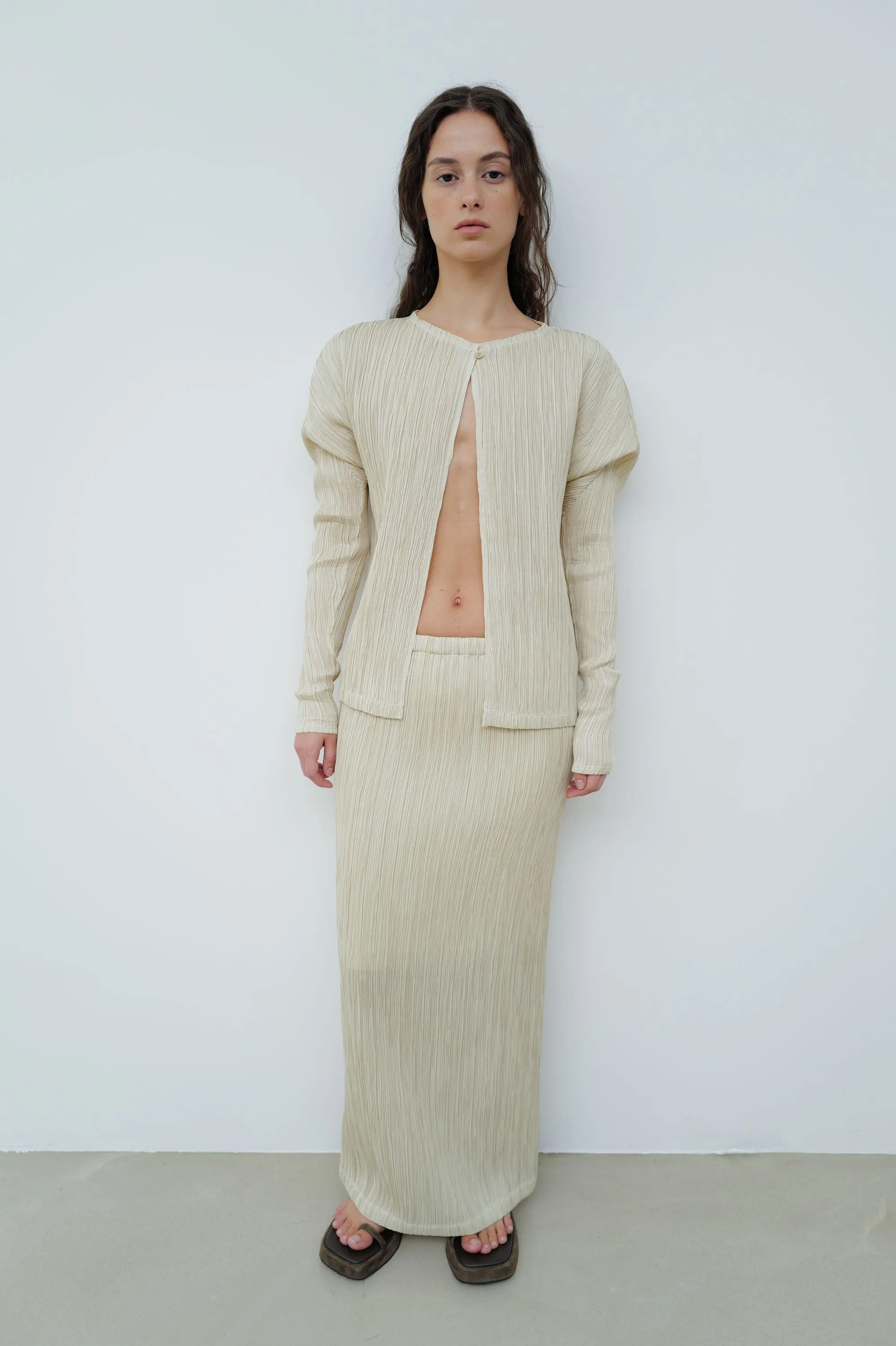 Pleated Midi Skirt