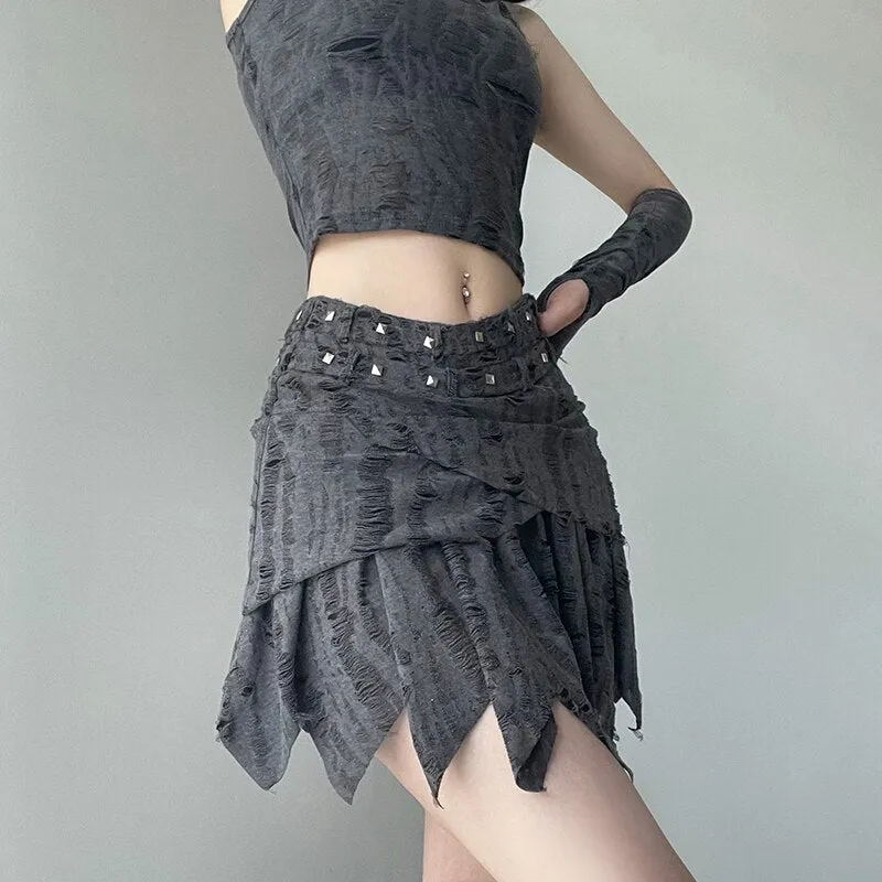 Pleated Short Skirt