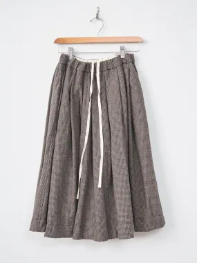 Pleated Skirt Pied-De-Poule - Coffee