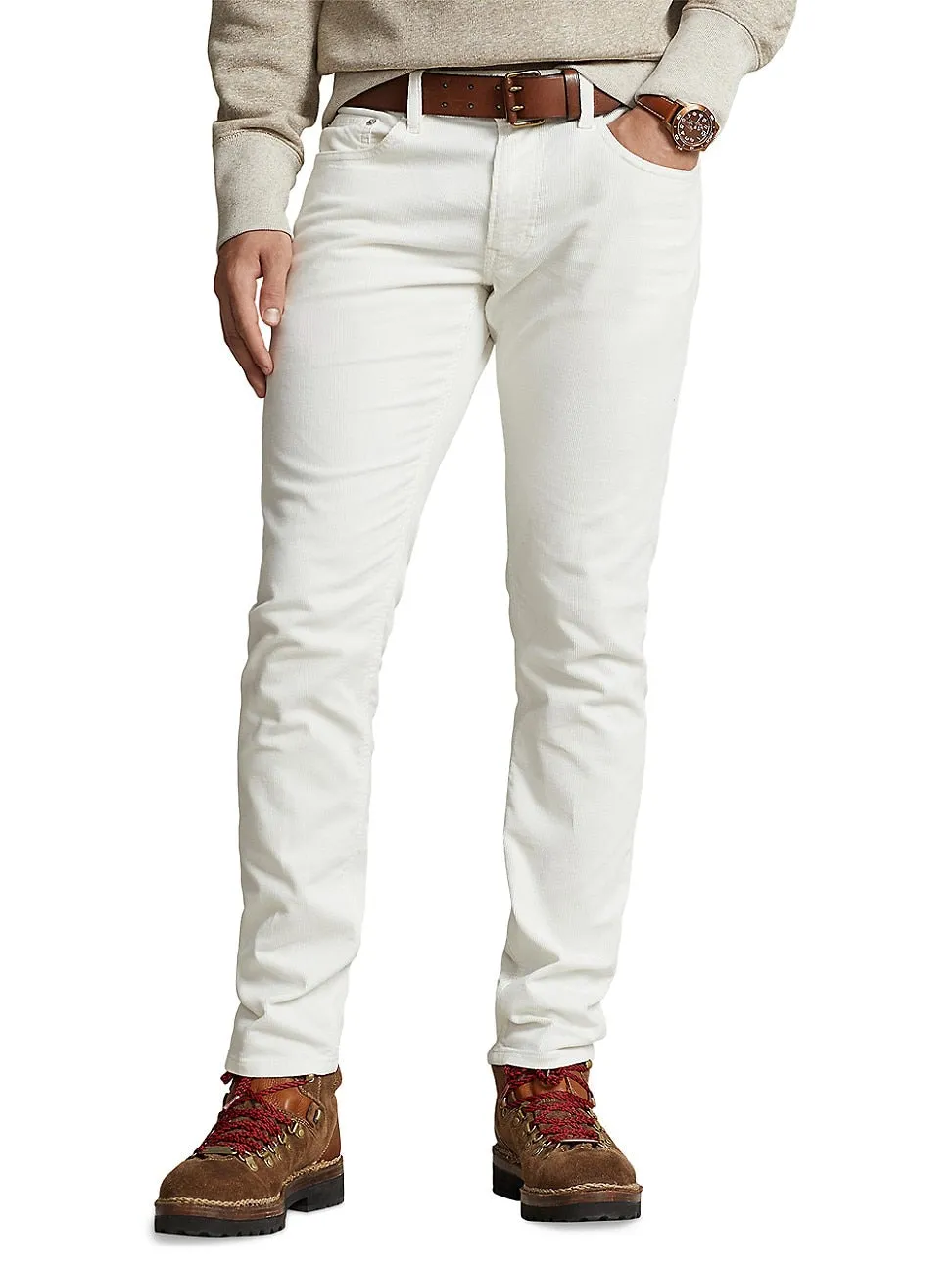 Polo Ralph Lauren Mens Sullivan Slim Fit Stretch Corduroy Pants White 36 x 32