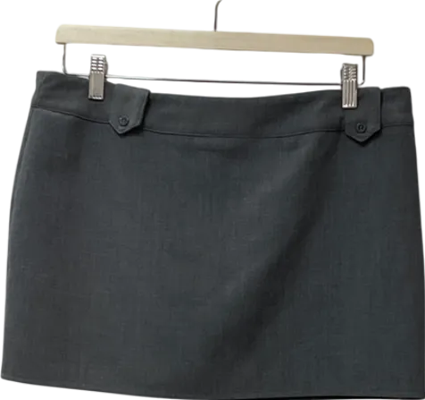 PrettyLittleThing Grey Woven Pleated Mini Skirt UK 12