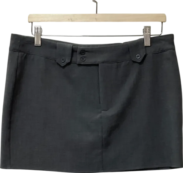 PrettyLittleThing Grey Woven Pleated Mini Skirt UK 12