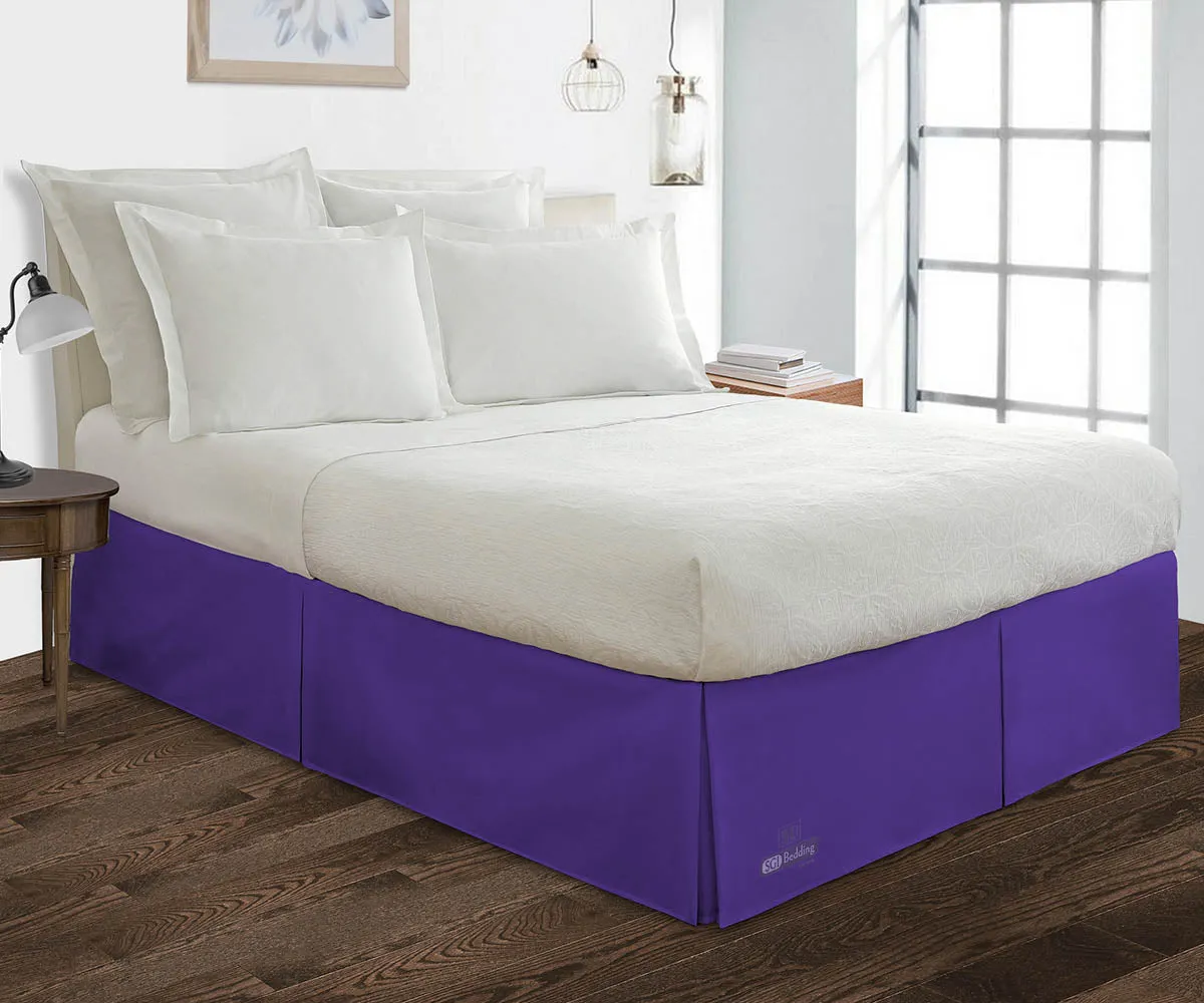 PURPLE PLEATED BED SKIRT